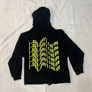 Urban Outfitters Black Hoodie with Neon Yellow Graphic